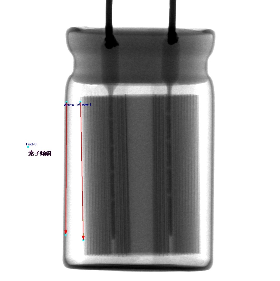 electrolytic capacitor element tilt